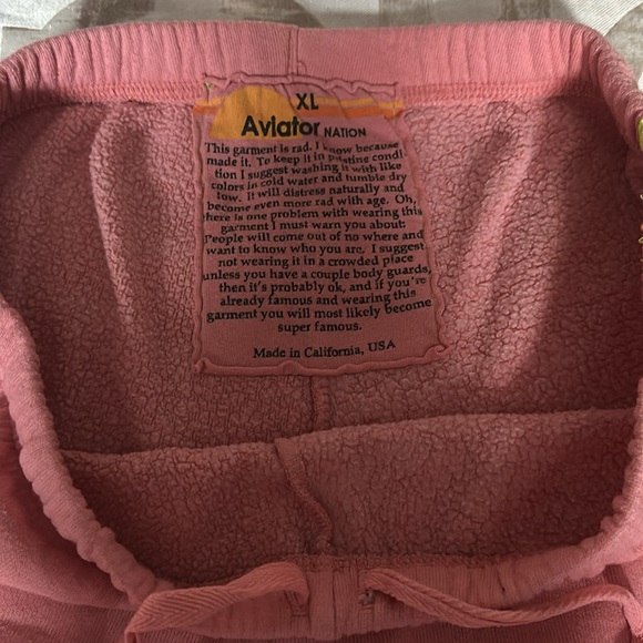 Aviator Nation Neon 5 Stripe Sweatpants in Pink Retired Style XL - Picture 3 of 5